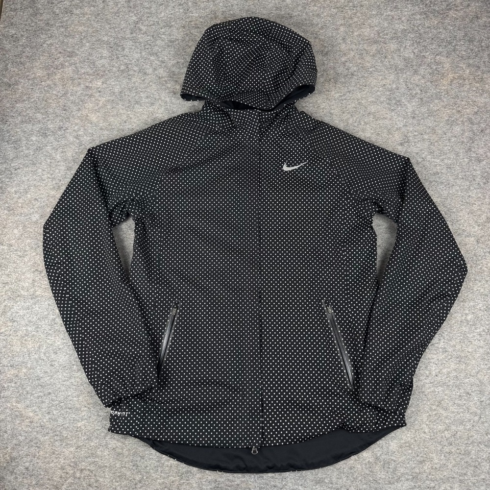 Nike Running Shield Flash Storm Fit Jacket Reflective Black Womens Medium M